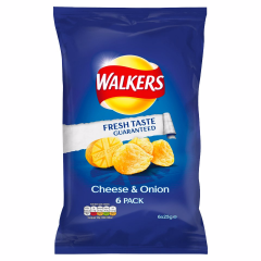 Walkers Cheese & Onion 6pk