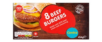 Centra 8 Beef Burgers (454 Grams)