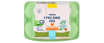 Centra Free Range Eggs Very Large (6 Piece)